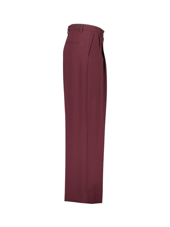 Bordeaux wijde broek met bandplooi Zenggi 
