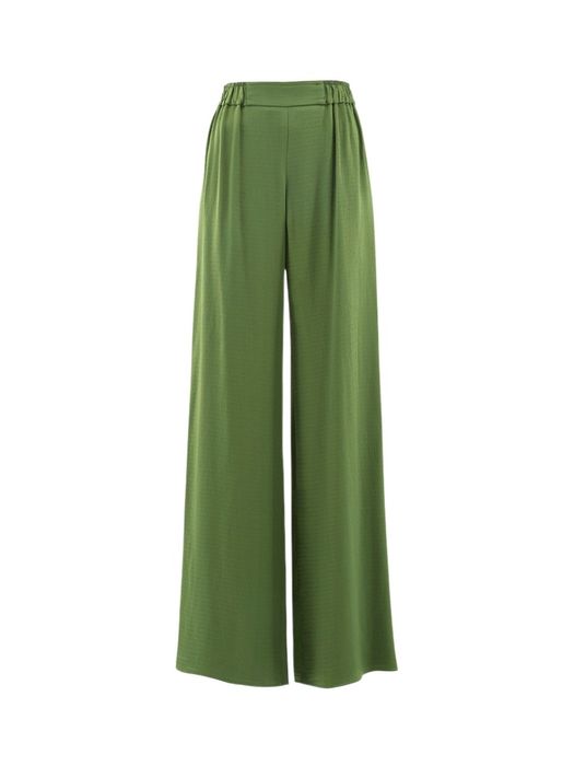 Smaragdgroene glanzende losvallende broek Dusty Natan