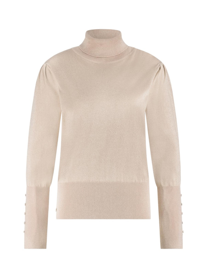 Roze glitter trui met rolkraag Sylvia lurex Nukus
