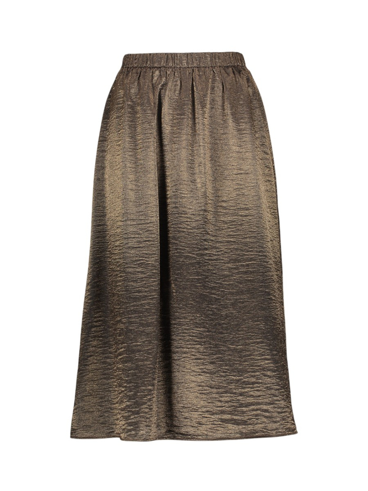 Bruine halflange rok met elastiek Signe Nature