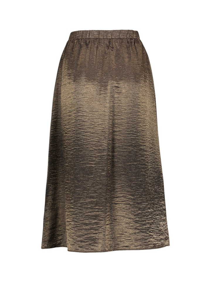 Bruine halflange rok met elastiek Signe Nature