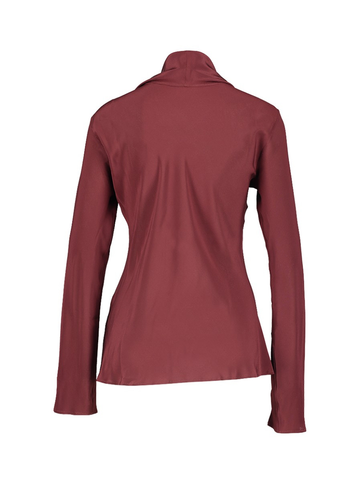 Bordeaux zijden blouse met knoopjes en detaillint Atalia Marella