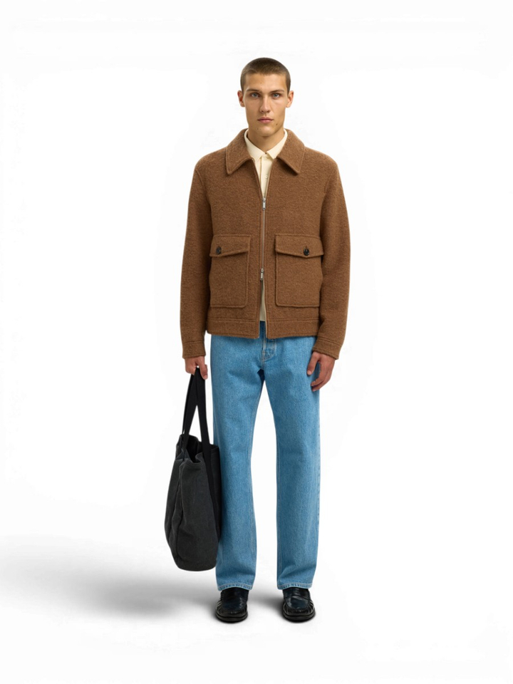 Bruine jas met zilver ritssluiting Selected Homme