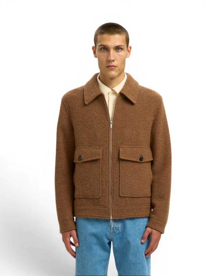 Bruine jas met zilver ritssluiting Selected Homme