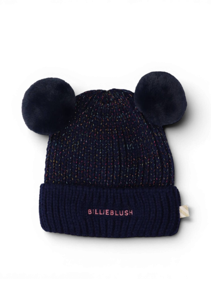 Donkerblauwe muts met pompon Billieblush 