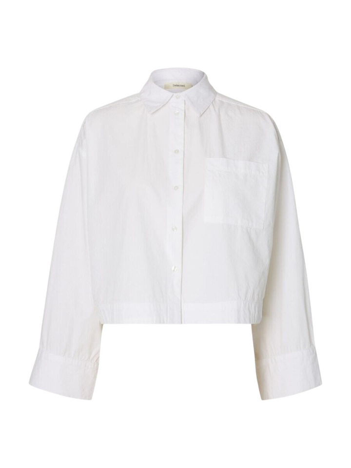 Witte katoenen cropped blouse Selected