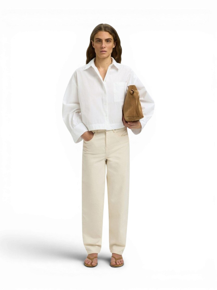 Witte katoenen cropped blouse Selected