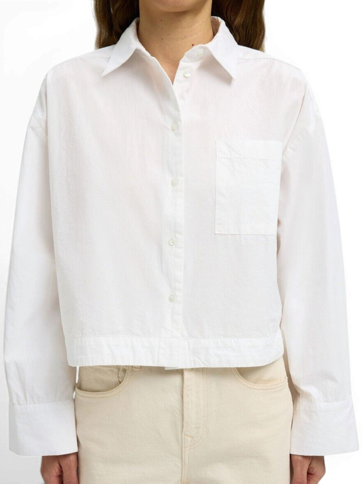 Witte katoenen cropped blouse Selected