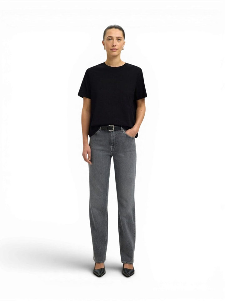 Zwarte t-shirt met ronde hals Selected