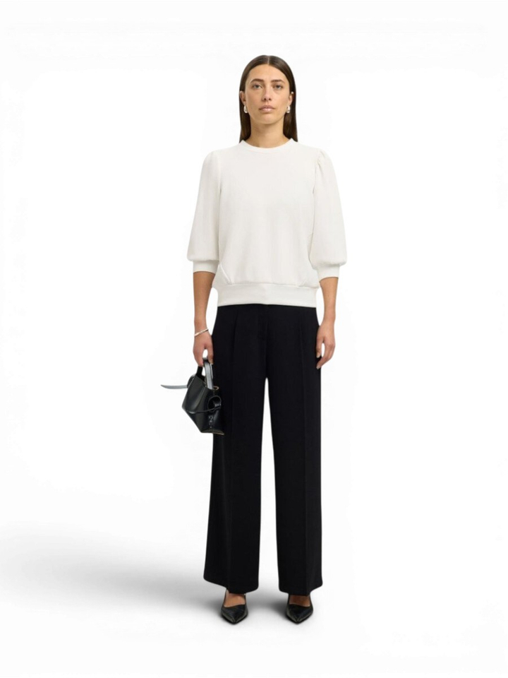 Ecru sweater met ronde hals Selected
