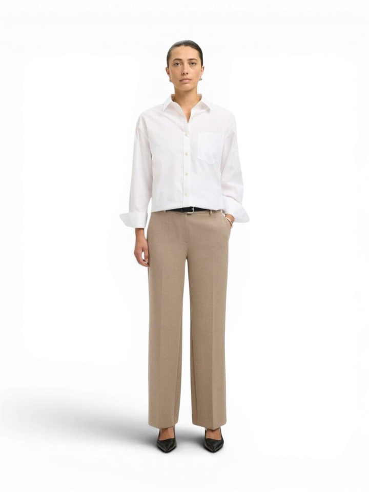 Camel melange klerige broek Selected