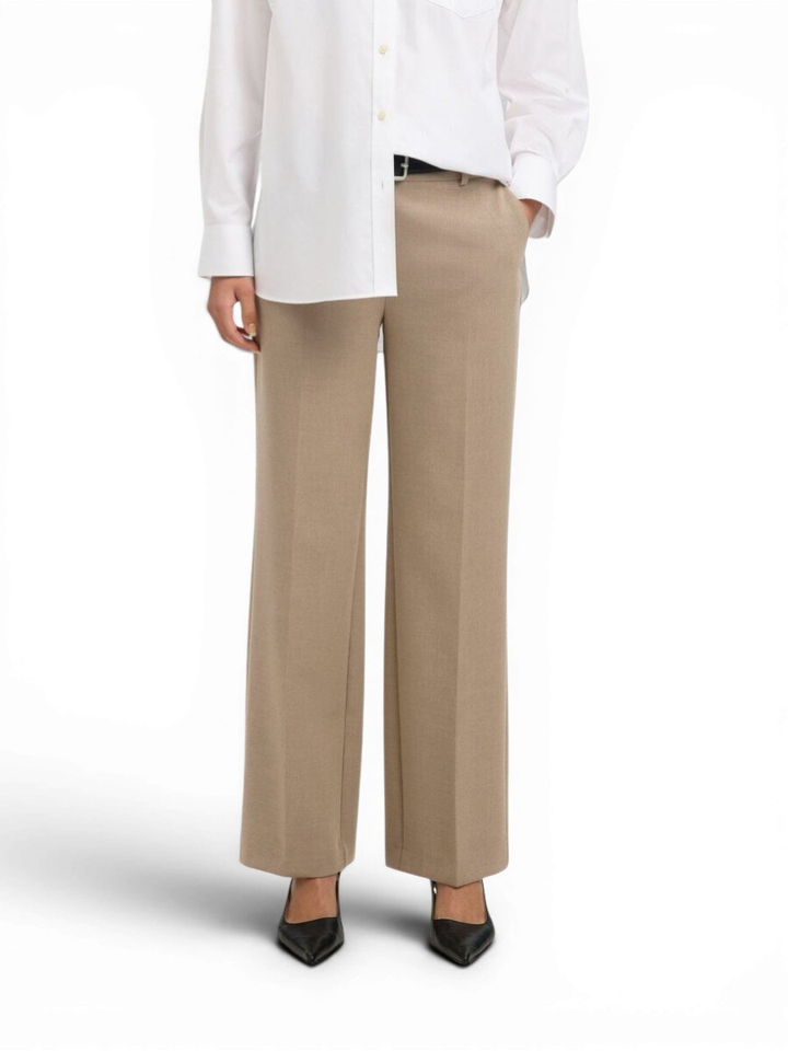 Camel melange klerige broek Selected