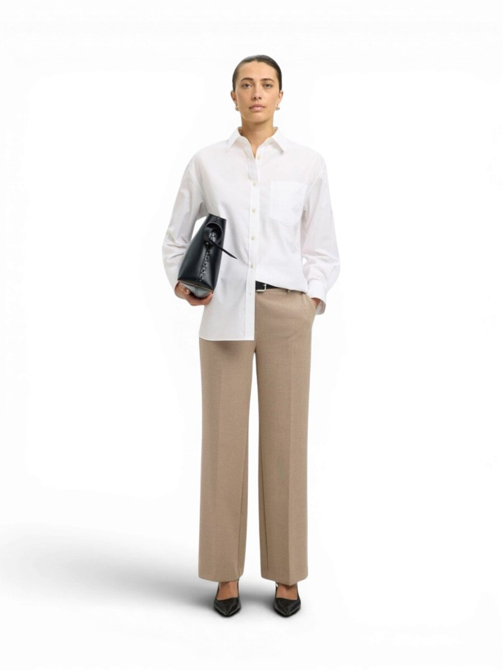 Camel melange klerige broek Selected