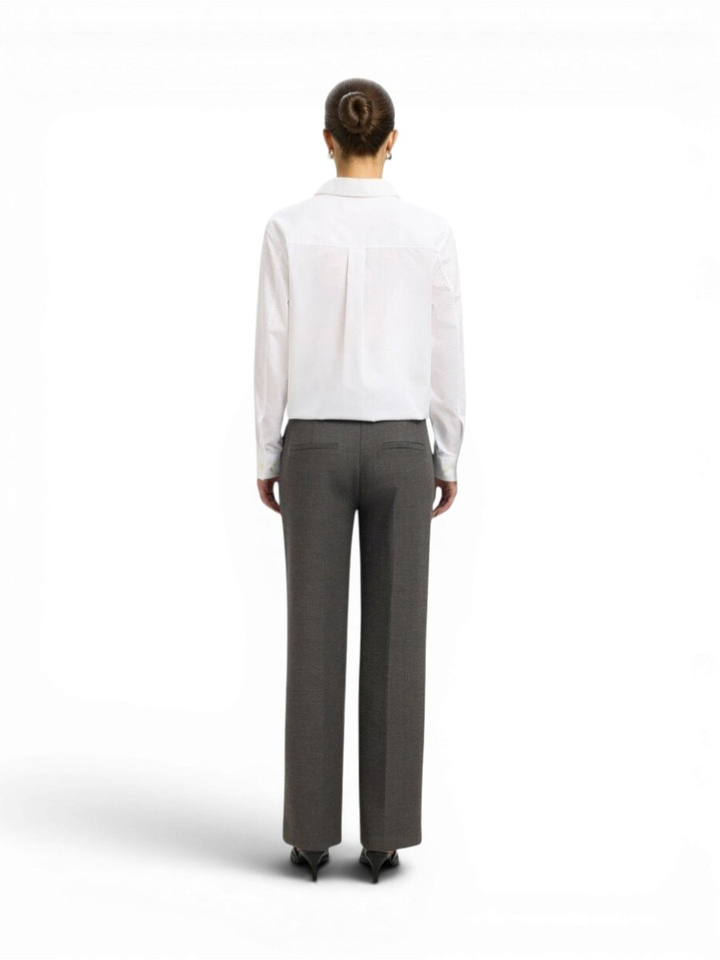 Donkergrijze geklede broek met bandplooien Selected Femme
