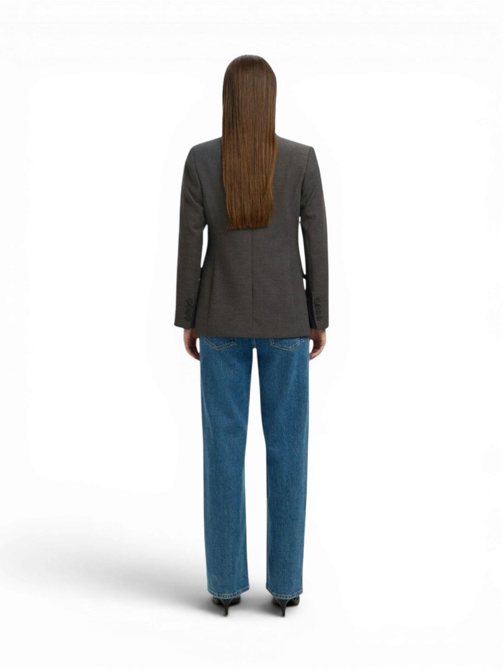 Donkergrijze geklede blazer Slfrita Selected