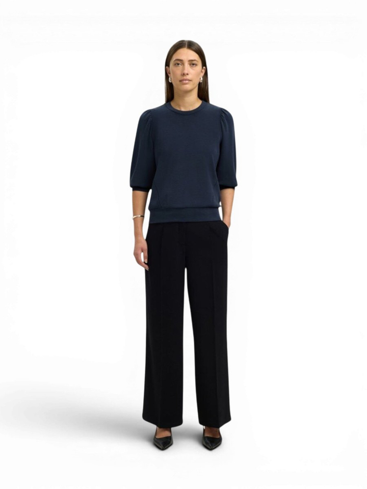 Donkerblauwe pull met driekwart mouwen Selected