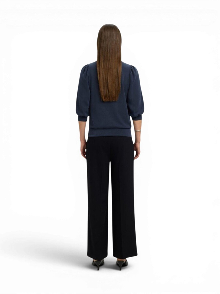 Donkerblauwe pull met driekwart mouwen Selected