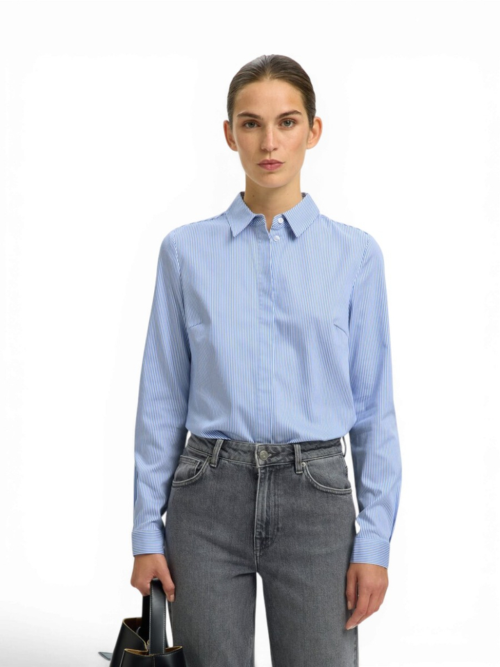 Blauw gestreepte bloes Slfromie Selected Femme