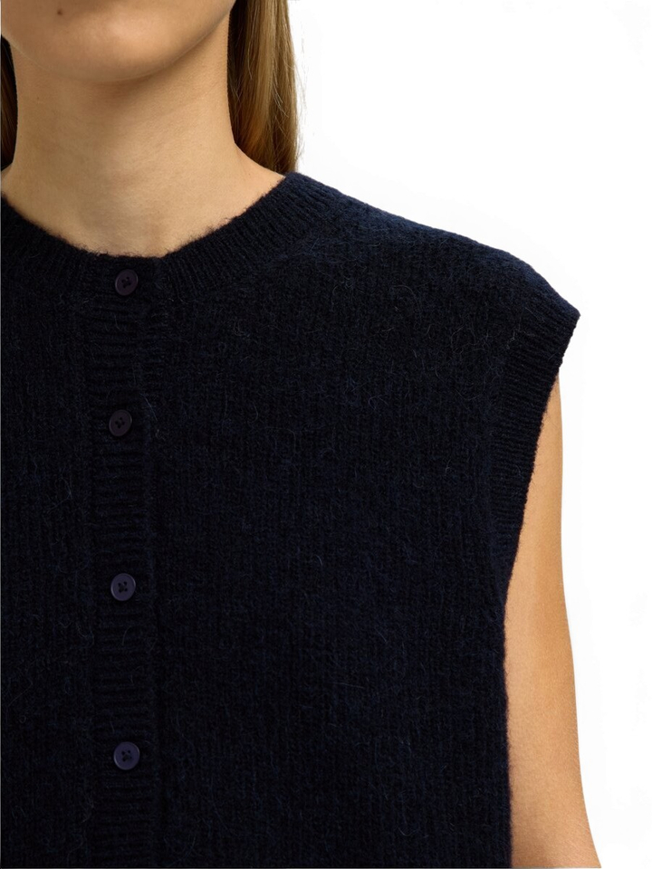 Donkerblauwe gilet zonder mouwen Slwlulu Selected