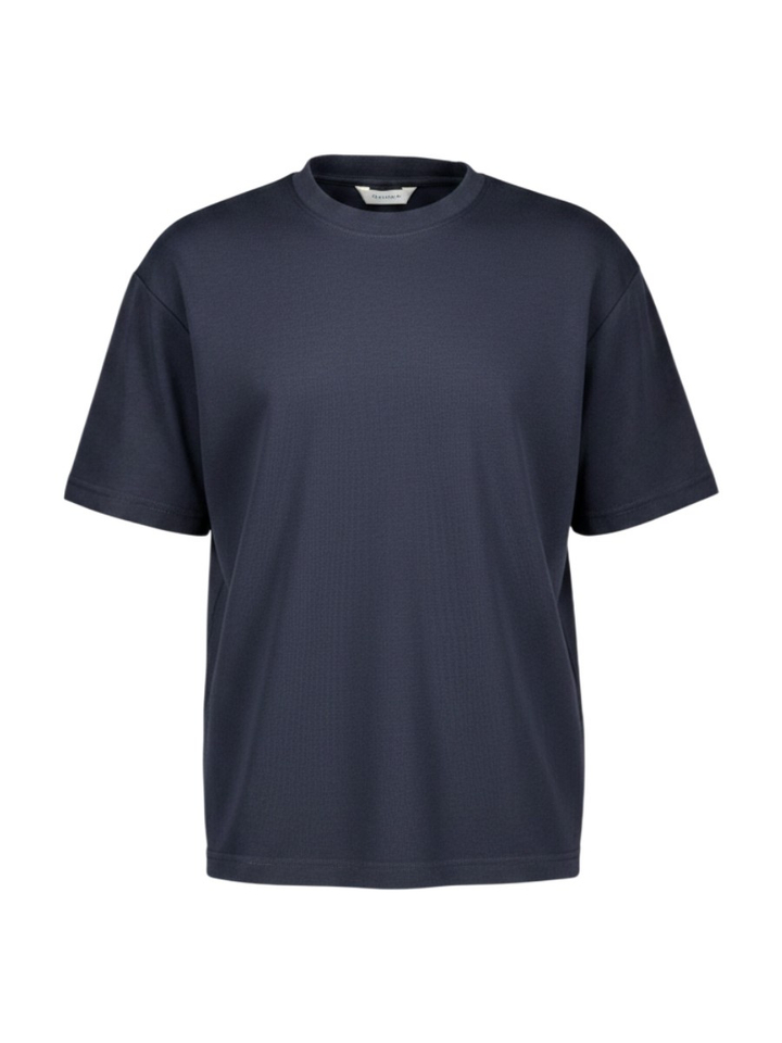 Donkerblauwe effen t-shirt Selected