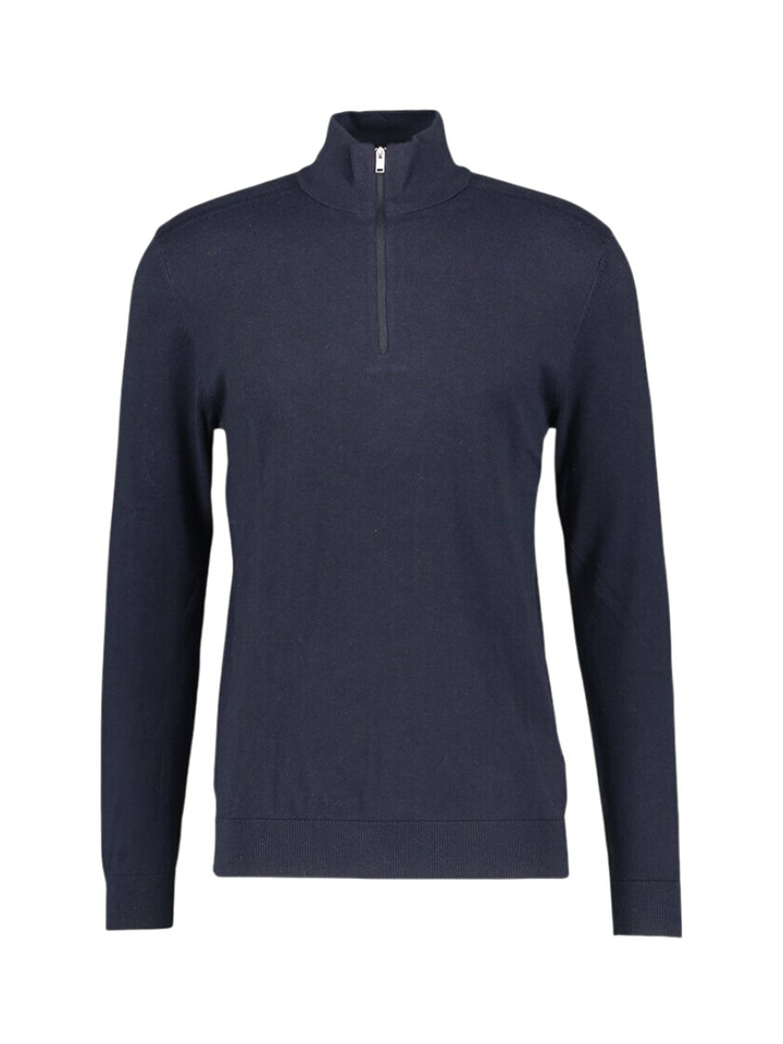 Donkerblauwe pull met rits sluiting Selected Homme 