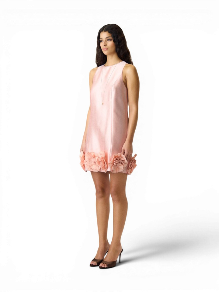 Roze jurk met bloemen detail Yasselina Y.A.S