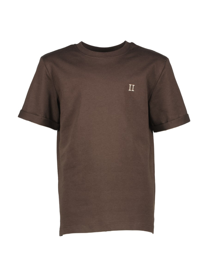Chocoladebruine katoenen t-shirt met korte mouwen Les Deux
