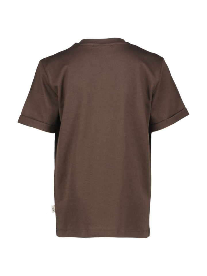 Chocoladebruine katoenen t-shirt met korte mouwen Les Deux
