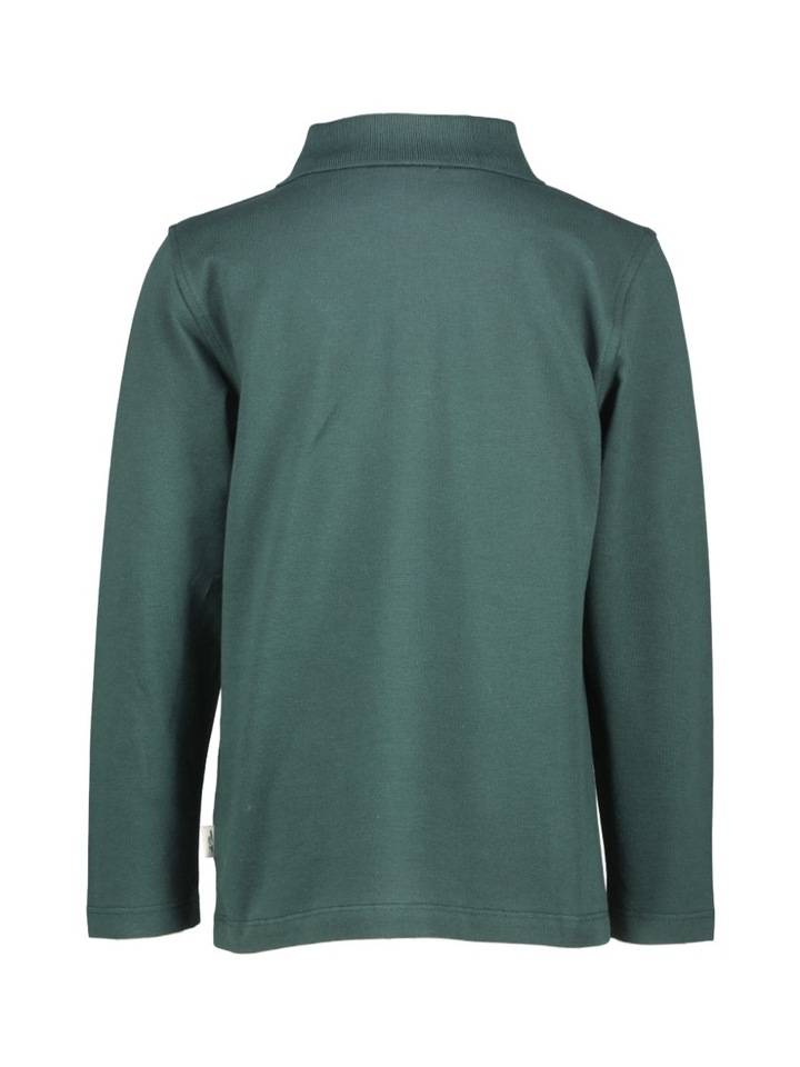 Donkergroene katoenen polo met lange mouwen Les Deux