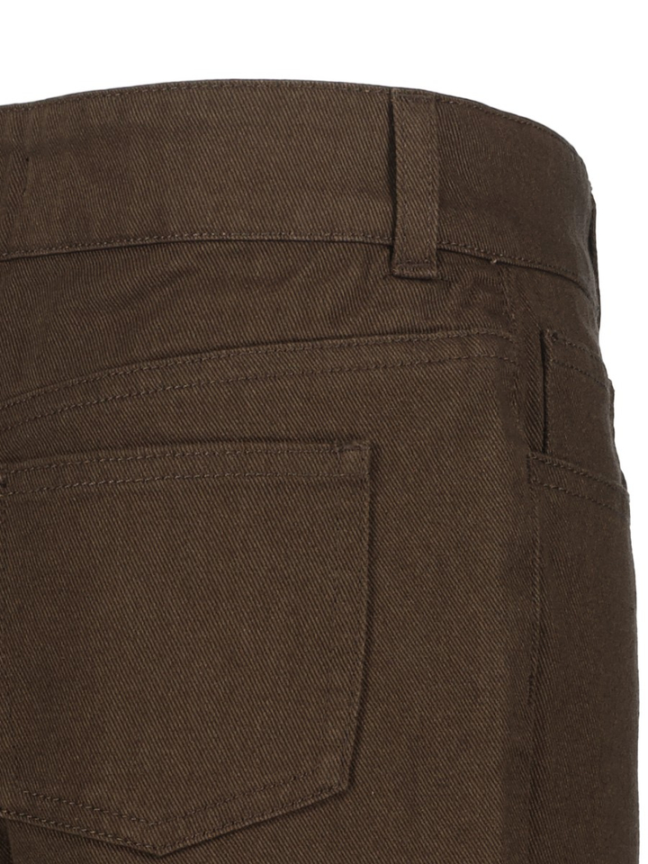Bruine katoenen broek straight fit Les Deux 