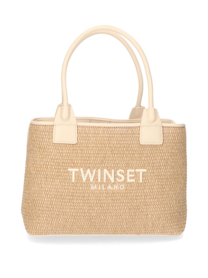 Beige geweven handtas Twinset