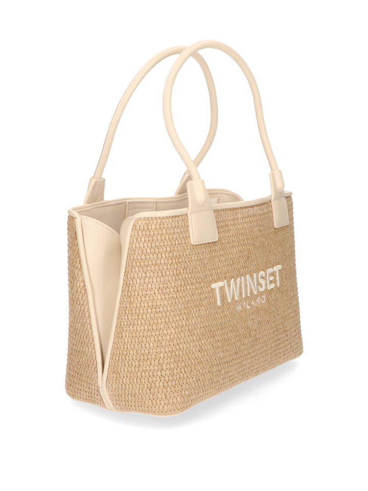 Beige geweven handtas Twinset