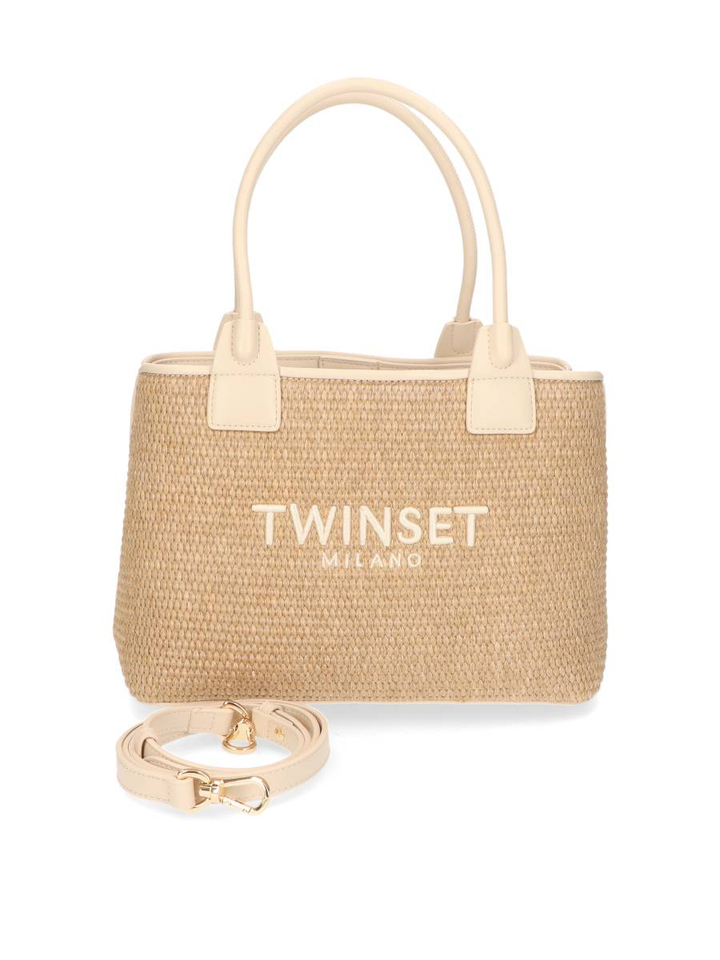 Beige geweven handtas Twinset