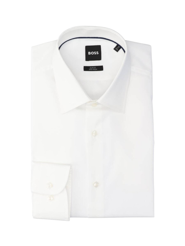 Wit katoenen hemd (slim fit) met lange mouwen Hugo Boss