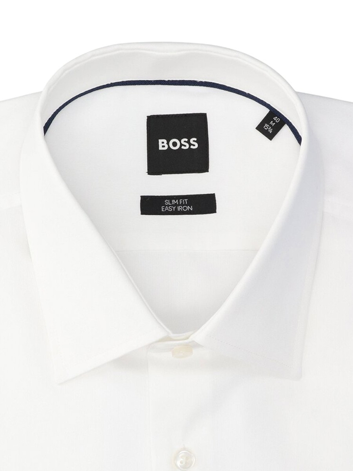 Wit katoenen hemd (slim fit) met lange mouwen Hugo Boss
