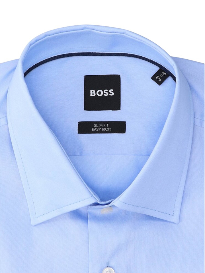 Lichtblauw katoenen hemd (slim fit) met lange mouwen Hugo Boss
