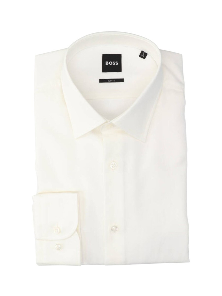 Vanille katoenen hemd (regular fit)  met details en lange mouwen Hugo Boss