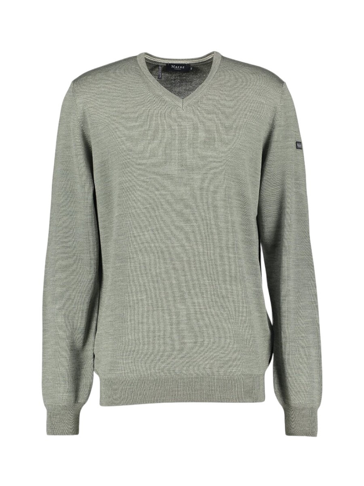 Groen grijze pull met v-hals Maerz