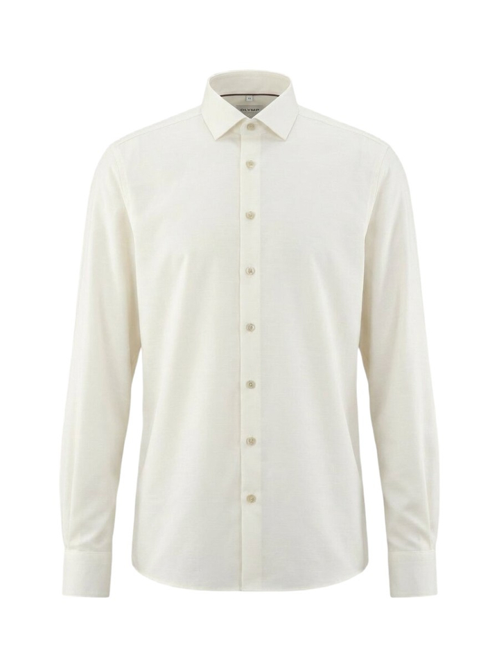 Beige katoenen hemd (body fit) met lange mouwen Olymp