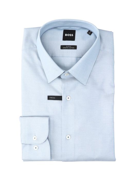 Open purple katoenen hemd ( regular fit) met strepen en lange mouwen Hugo Boss