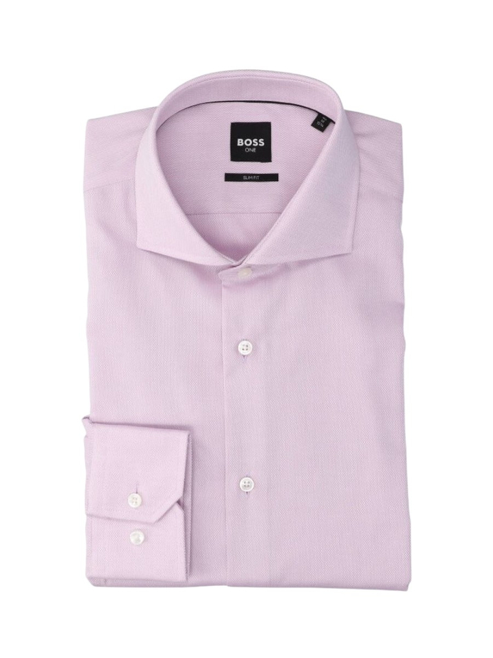Lila katoenen hemd (slim fit) met lange mouwen Hugo Boss
