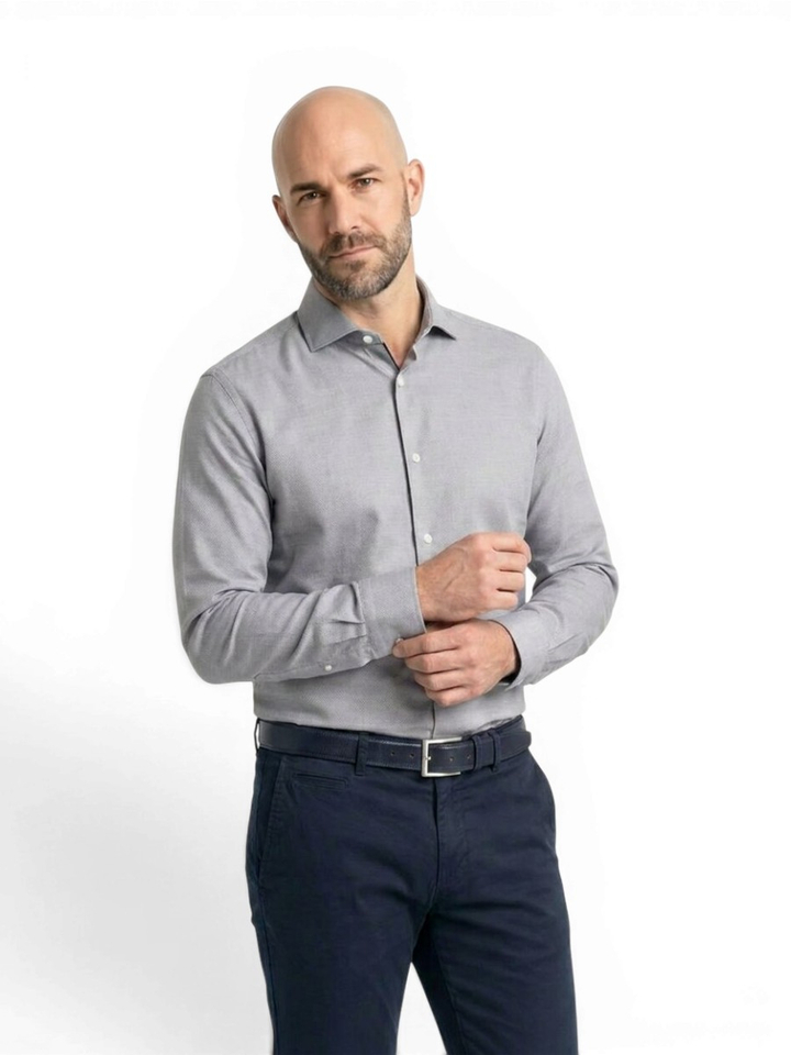 Blauw katoenen hemd (regular fit) met lange mouwen Hugo Boss