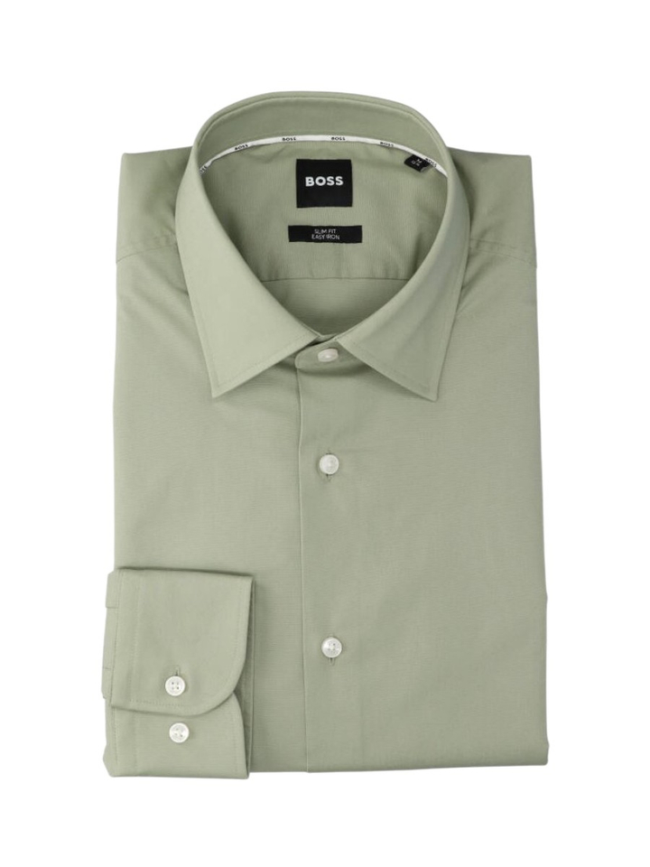 Lichtgroen katoenen hemd ( slim fit) met lange mouwen Hugo Boss 