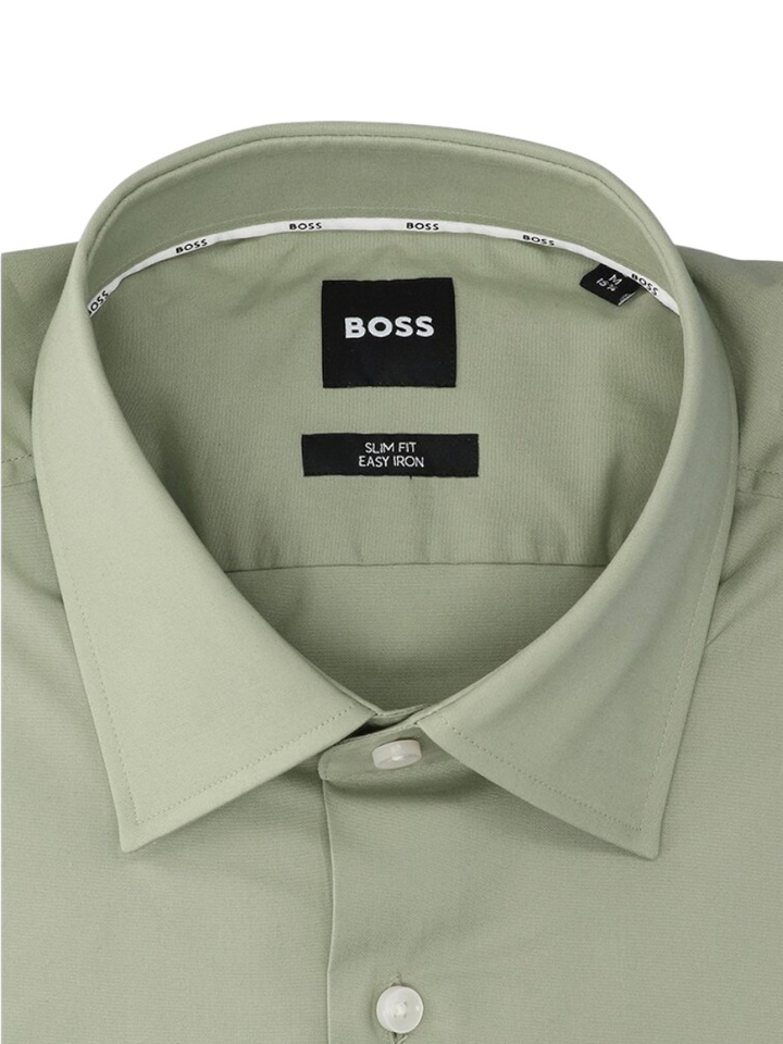 Lichtgroen katoenen hemd ( slim fit) met lange mouwen Hugo Boss