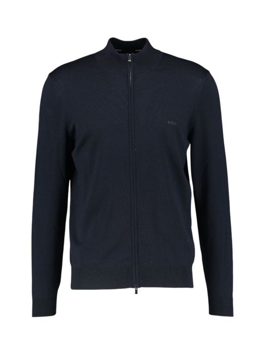 Donkerblauwe fijne trui in wol Hugo Boss