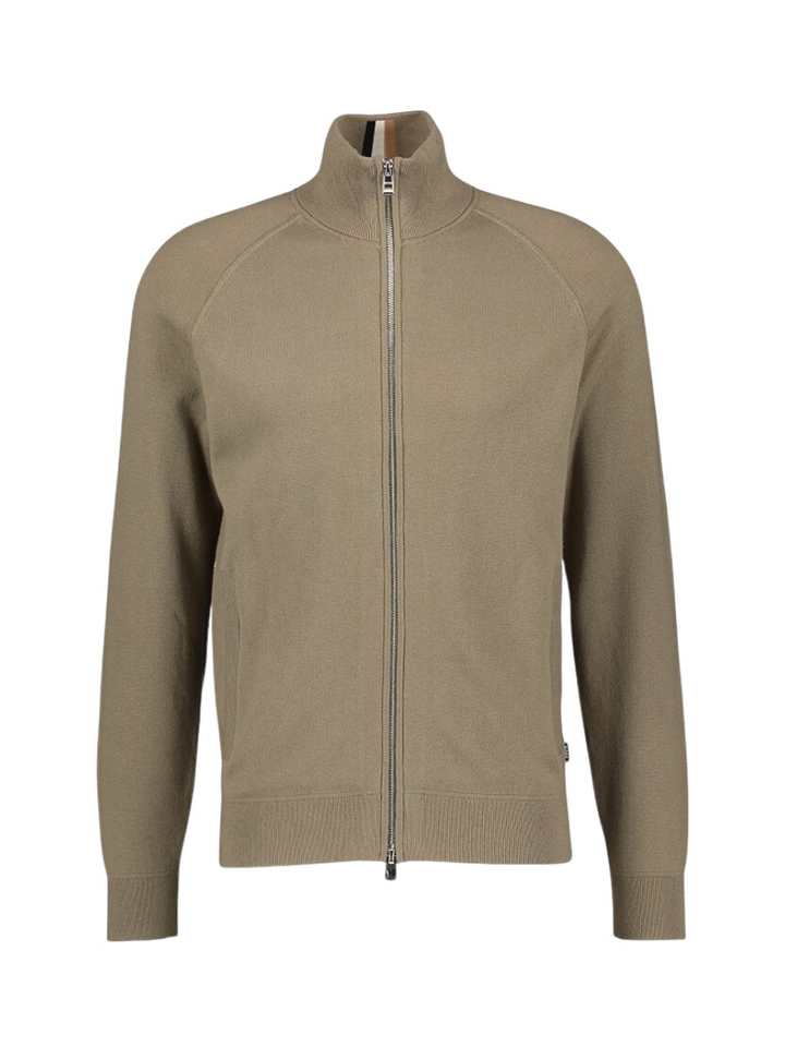 Lichtbruine cardigan met rits Hugo Boss 
