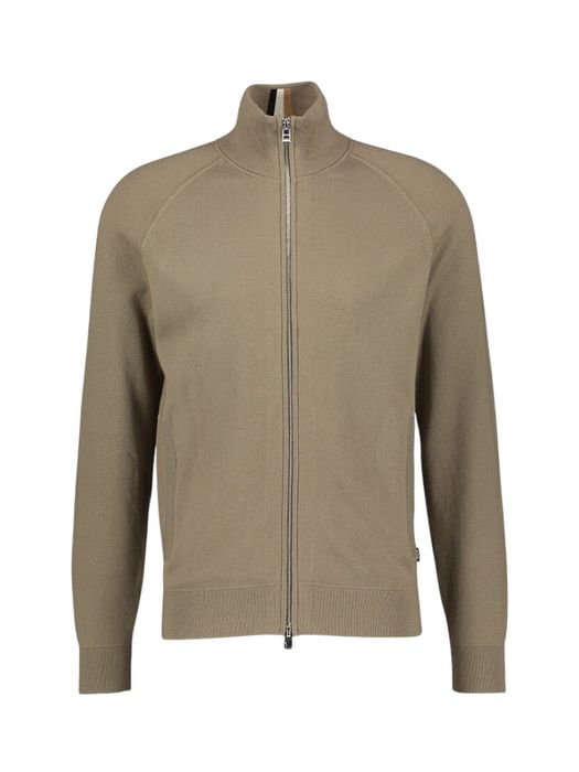 Lichtbruine cardigan met rits Hugo Boss