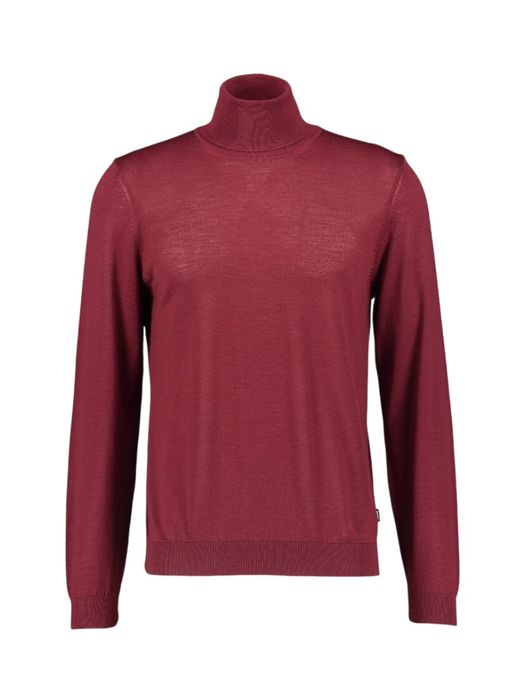 Bordeaux wollen pull met rolkraag Hugo Boss