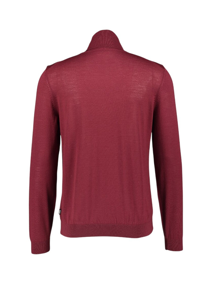 Bordeaux wollen pull met rolkraag Hugo Boss
