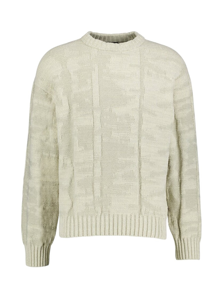 Beige gebreide katoenen trui Hugo Boss
